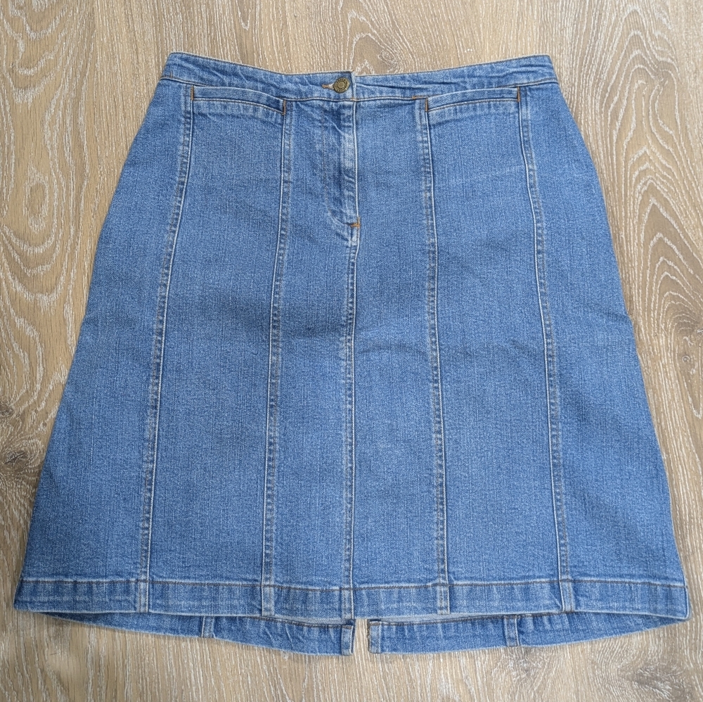 US 6 Jones Sport Blue Knee-Length A-Line Casual Skirt